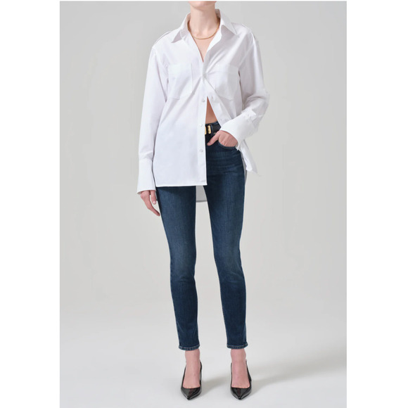 CITIZENS OF HUMANITY NWT Sloane Skinny Denim Jean in Baltic Dark Wash // 24 - Picture 3 of 12